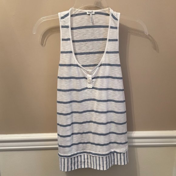SPLENDID Striped Woman's Tank Top Size S in colors Blue and White - Picture 1 of 2